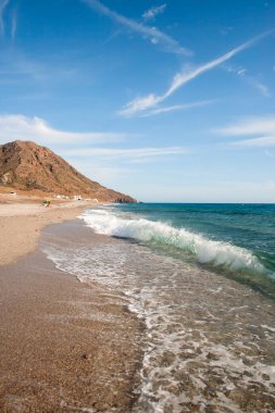 Cabo de Gata Parkland 'da bir plaj, Almera, İspanya