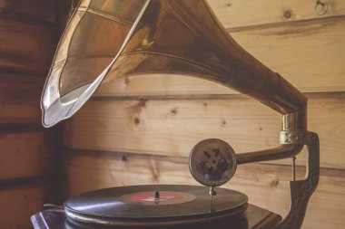 eski gramofon yakın plan görünümü