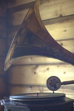 eski gramofon yakın plan görünümü