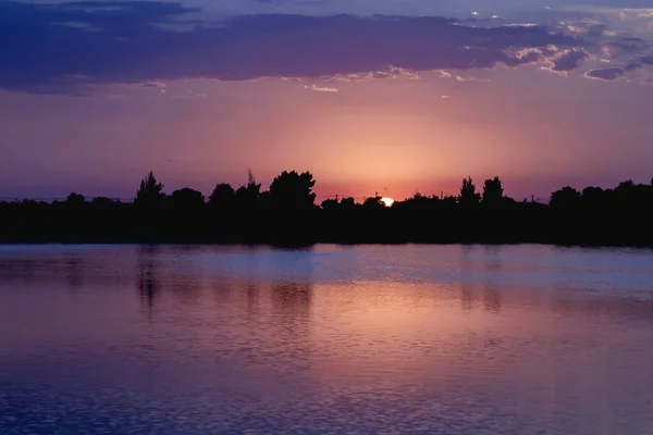 Colorido Paisaje Atardecer Laguna Villafranca Los Caballeros — Foto de Stock