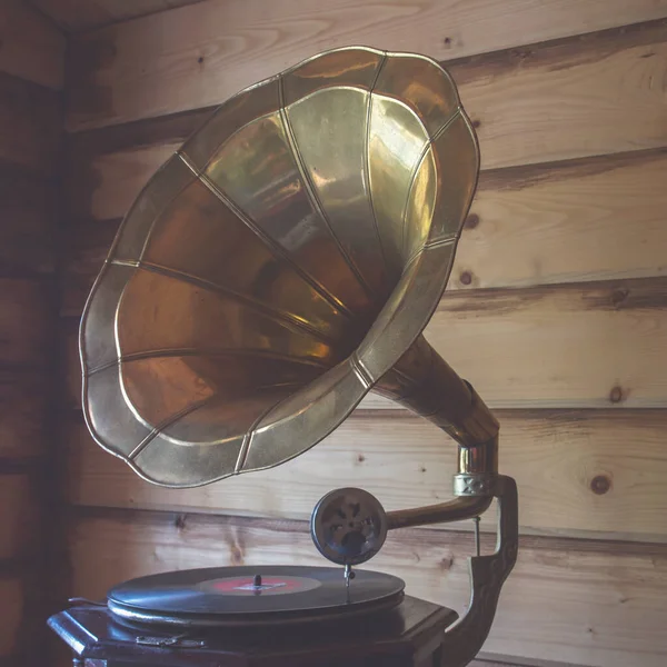 eski gramofon yakın plan görünümü