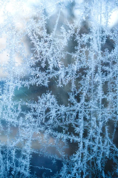 Frosty Window Abstracte Winterse Achtergrond — Stockfoto