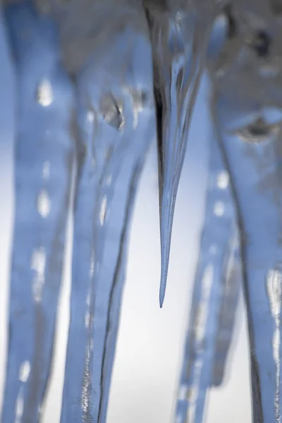 Détail Formation Glaçons Dans Une Fenêtre — Photo