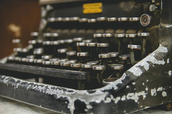 Antik Skrivmaskin Närbild — Stockfoto