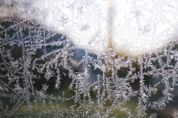 Ventana Helada Una Mañana Invierno — Foto de Stock