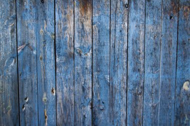 Eski kederli mavi ahşap duvar 