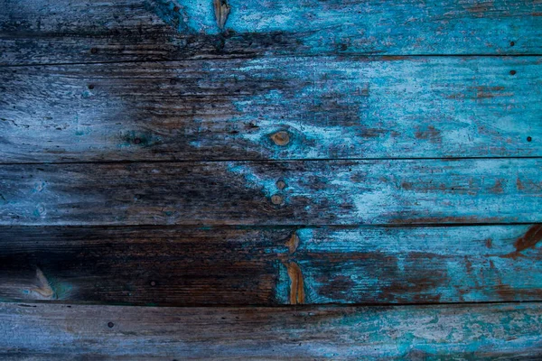 Stará Modrá Dřevěná Zeď — Stock fotografie