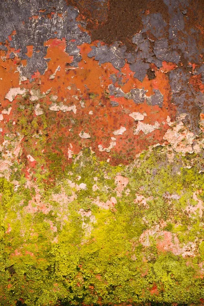 Alte Metallische Wand Mit Feuchtigkeit Grundigem Hintergrund Oder Textur — Stockfoto