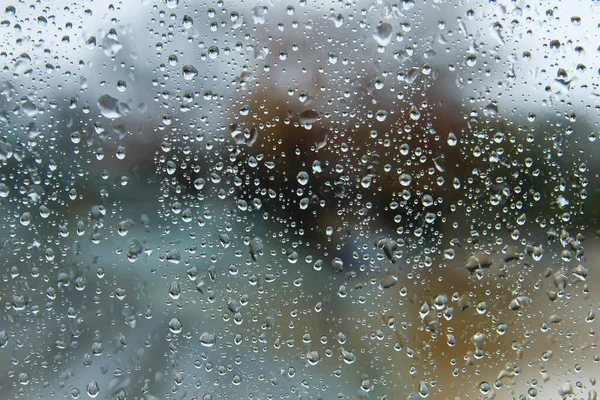 Gouttes Pluie Sur Verre Fenêtre — Photo