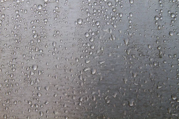 Krople Deszczu Stalowych Ścianach — Zdjęcie stockowe