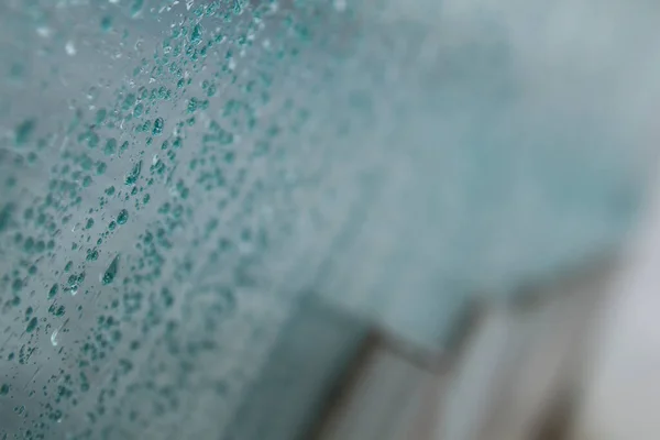 Szczegóły Kropel Wody Szklanej Powierzchni Abstrakcyjne Tło — Zdjęcie stockowe