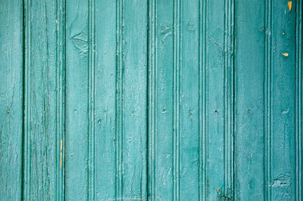 Old Blue Green Wooden Planks Wall — Stock Photo, Image