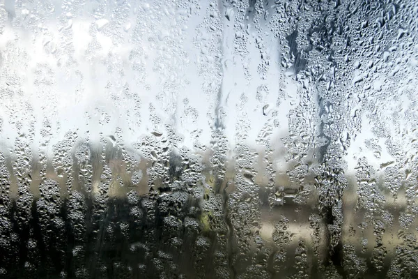 Raindops Dans Verre Fenêtre — Photo