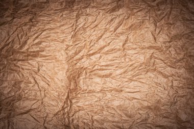 Buruşmuş Kraft kağıt yakın plan görünümü