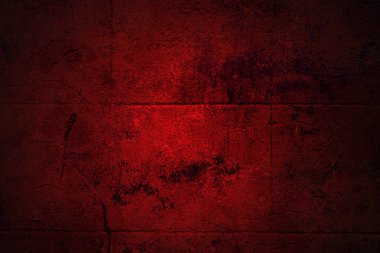 Kırmızı çatlamış duvar, siyah vignette borde ile soyut arkaplan