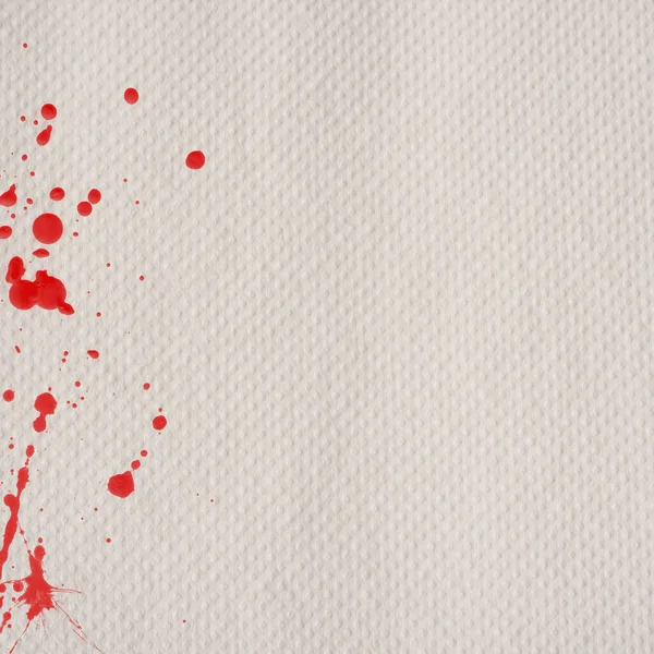 Toalla Papel Blanco Con Salpicaduras Sangre Roja Lado — Foto de Stock