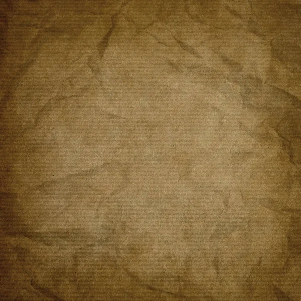 Wrinkled Kraft Paper Texture Background Black Vignette — Stock Photo, Image