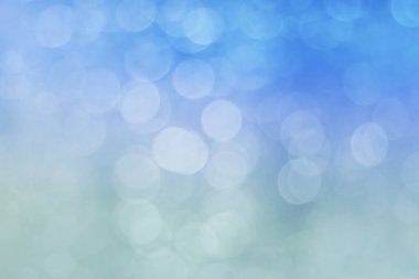 Bokeh parlak ışıklar, kış mavisi arkaplan 