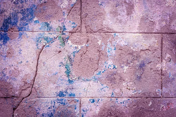 Vieux Mur Fissuré Avec Des Restes Peinture Backgro Coloré Abstrait — Photo