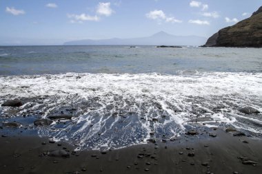 Playa la Caleta Sahili Hermigua, La Gomera, Kanarya Adaları, İspanya