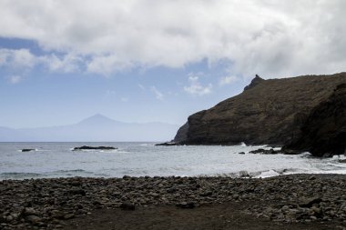 Playa la Caleta Sahili Hermigua, La Gomera, Kanarya Adaları, İspanya