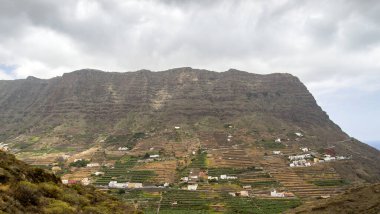 Hermigua, La Gomera, Kanarya Adaları, İspanya 'da tarım terasları