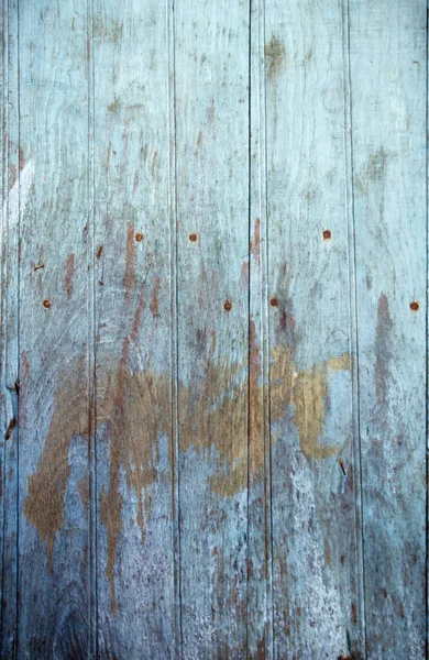 Velho Azul Pintado Porta Madeira — Fotografia de Stock