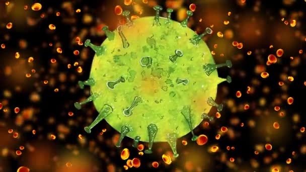 Die Epidemie des Coronavirus. Infektion im Blut. Animation des Grippevirus — Stockvideo