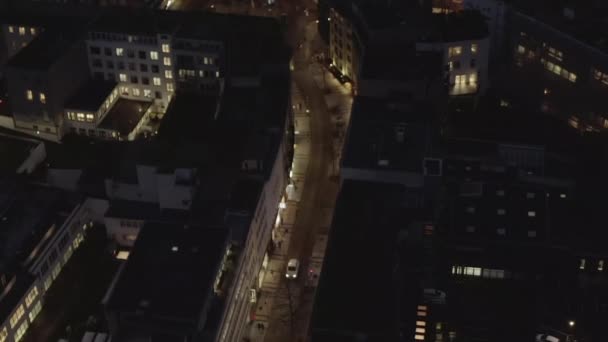 ( 영어 ) AERIAL: City Detail Shots at Night in Cologne Germany — 비디오