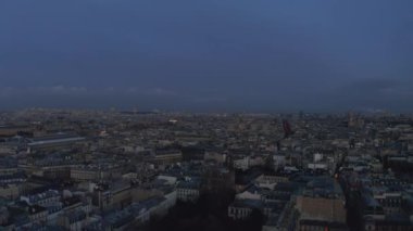Paris, Fransa Mavi Saatli Şehir İnsansız Hava Aracı 