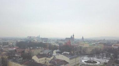 Krakow, Polonya Kış Karında Eski Şehir