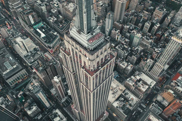 Manhattan, New York 'taki Empire State Binası' nın Soluk Kesen Hava Görüntüsü