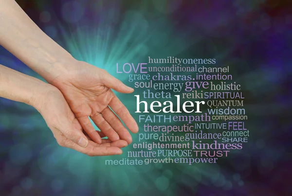 Healer Offering Healing Word Cloud — Stock Photo, Image
