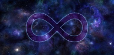 Sonsuzluk sembolü derin uzay afiş