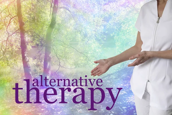 Przyjdź i wypróbuj nasze terapie alternatywne — Zdjęcie stockowe