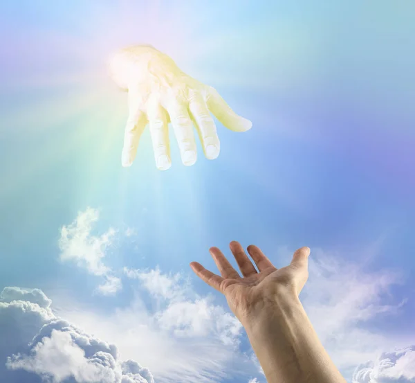Žádá o nebeské pomocnou ruku — Stock fotografie