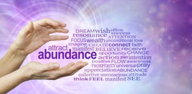 Attract Abundance Word Cloud  clipart