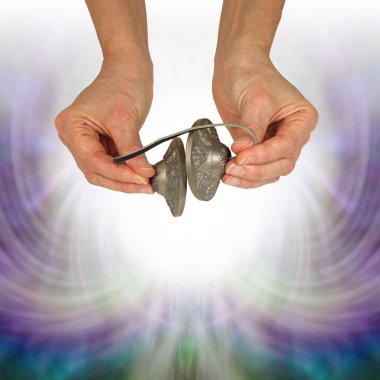 Tibet Ting Sha tören çan holding 
