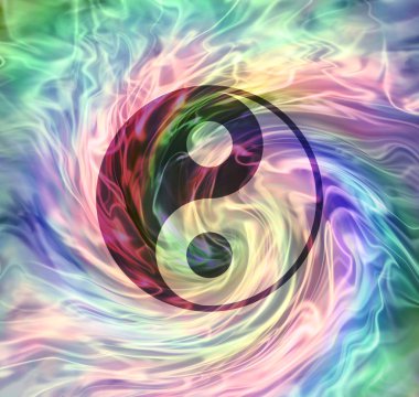 The merging of Yin Yang Energy clipart