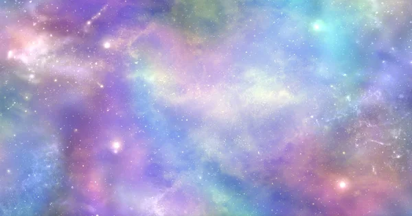 Космос Темный Глубокий Наполнен Небесным Светом Цветом Яркий Фон Глубокого — стоковое фото