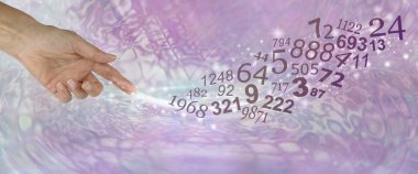 Bir numerolojist bakın ve sizin numaraları - işaret ve bir sessiz mor psychedelic pembe pırıltılar swish ve rasgele sayılar bir akış oluşturma erkek hakkında bilgi edinin