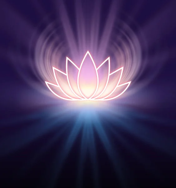Posvátný Symbol Lotus Citrónové Barvy Zářící Lotus Flower Symbol Emitující — Stock fotografie