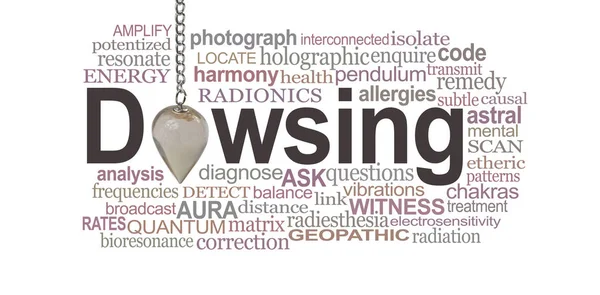 Colgante Dowsing Word Cloud Péndulo Cristal Cuarzo Ahumado Que Hace — Foto de Stock