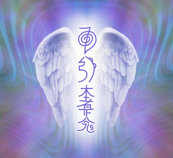 Angel Wings Reiki Symbols Pair Angel Wings Three Main Reiki — Stock Photo, Image