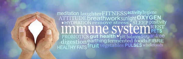 How Shield Boost Your Immune System Word Cloud Female Cupped — Stock Photo, Image
