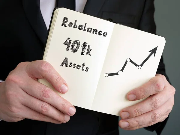 Inscrição Adesivo Rebalance 401K Assets Your Blog — Fotografia de Stock