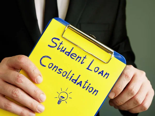 Student Loan Consolidation  inscription on the piece of paper.