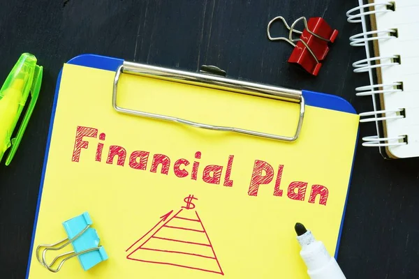 Image Contains Inscription Financial Plan Notepad Sheet — Stock Photo, Image