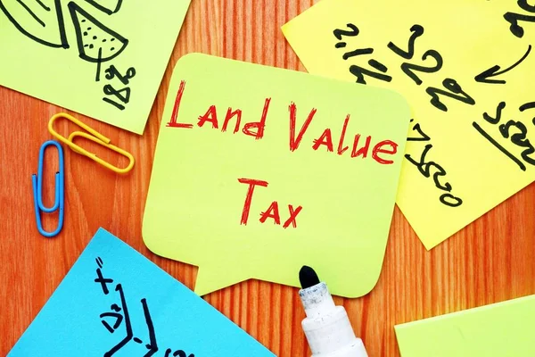 Business concept about Land Value Tax (LVT) with inscription on the sheet.