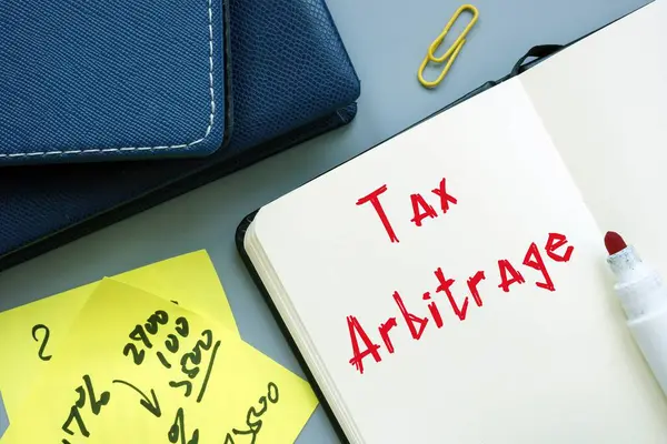 Business Concept Tax Arbitrage Sign Page — Stock Photo, Image